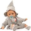 Gotz Muffin Lucky One 13" Bald Baby Doll with Blue Sleeping Eyes, Overalls and Jacket - Ages 18 Months and Up view 2