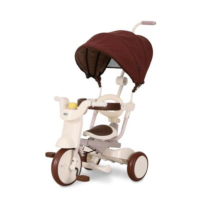 iimo Folding 3 in 1 Tricycle - Premium Tricycles for 1.5-4 Year olds - Japan Design Toddler Bike with Push Handle, Stroll N Trike, Tricycle Stroller - Kids Trike for Baby Boys and Girls (White)
