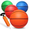Dilabnba 8" Mini Rubber Replacement Basketballs for Mini Basketball Hoop, Toddler Soft Beach Pool Bouncy Ball Bath Toys Sports Party Game for Kids Toddlers (4PCS / Red Green Blue Orange) view 1