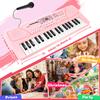 M SANMERSEN Kids Piano Keyboard with Microphone 37 Keys Portable Electronic Keyboards for Beginners Musical Toy for 3/4/5/6 Year Old Girls Boys, Pink view 4