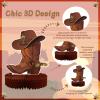 10 Pcs Western Cowboy Honeycomb Centerpieces Wild West Party Decorations Western Centerpieces for Tables 3D Double Sided Stand Cards Rodeo Themed Party Decorations view 3