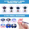 Faccito 86 Sets Space Party Favors Astronaut Party Favors Space Stationery Set Classroom Reward Gifts Prizes Notepads Pencils Stampers Sharpener Stickers Astronaut Model Birthday Decoration view 4