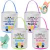 Touber 4 Pack Personalized Easter Baskets for Kids, Easter Bunny Basket Gifts Easter Eggs Hunt Baskets for Kids Personalized Easter Gifts for Girls Boys Custom Easter Basket with Name view 1