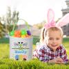 Touber 4 Pack Personalized Easter Baskets for Kids, Easter Bunny Basket Gifts Easter Eggs Hunt Baskets for Kids Personalized Easter Gifts for Girls Boys Custom Easter Basket with Name view 2