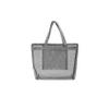 ACBSUSU Foldable Zipper Pool Tote Bag, Mesh Beach Toys Bag with Inner Pocket (Grey) view 1