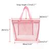 ACBSUSU Foldable Zipper Pool Tote Bag, Mesh Beach Toys Bag with Inner Pocket (Pink) view 2