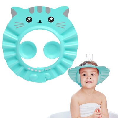 Baby Shampoo Cap Waterproof Baby Shower Cap Adjustable Bathing Hat Visor Hat with Ear Muffler for Toddler Infants Kids