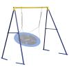43 Saucer Tree Swing Metal Frame Full Steel Swing Stand, Swing Set 71 High Textilene & Full Metal Tubes (Blue Stand) view 1