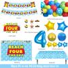 111 PCs Cartoon Toy 4th Party Decorations, Toy Themed Inspired Story Fourth Reach Four The Sky Birthday Decorations Backdrop Balloon Garland Arch Banner Tablecloth Cake Topper Blue view 2