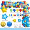111 PCs Cartoon Toy 4th Party Decorations, Toy Themed Inspired Story Fourth Reach Four The Sky Birthday Decorations Backdrop Balloon Garland Arch Banner Tablecloth Cake Topper Blue view 3