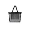ACBSUSU Foldable Zipper Pool Tote Bag, Mesh Beach Toys Bag with Inner Pocket (Black) view 1