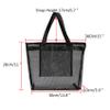 ACBSUSU Foldable Zipper Pool Tote Bag, Mesh Beach Toys Bag with Inner Pocket (Black) view 2
