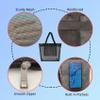 ACBSUSU Foldable Zipper Pool Tote Bag, Mesh Beach Toys Bag with Inner Pocket (Black) view 3