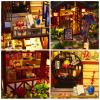GuDoQi DIY Miniature Dollhouse Kit, 1:24 Scale Tiny House with Music Plant, Model Craft Kit for Adults, Great Handmade Gift for Birthday Christmas Day, Japanese Villa Courtyard view 3