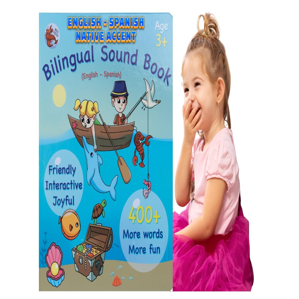 English and Spanish ABC Learning for Children, Interactive Kids Book, Fun Educational Toy to Learn Letters and Words, Bilingual AudioBook for Toddlers (Ages 3+) Boys / Girls