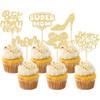 24Pcs Happy Mother's Day Cupcake Toppers Glitter Best Mom Ever Cupcake Picks Super Mom Cake Decorations for Happy Mother's Day Birthday Party Cake Decorations Supplies Gold view 1