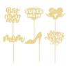 24Pcs Happy Mother's Day Cupcake Toppers Glitter Best Mom Ever Cupcake Picks Super Mom Cake Decorations for Happy Mother's Day Birthday Party Cake Decorations Supplies Gold view 3