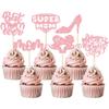 24Pcs Happy Mother's Day Cupcake Toppers Glitter Best Mom Ever Cupcake Picks Super Mom Cake Decorations for Happy Mother's Day Birthday Party Cake Decorations Supplies Pink view 1