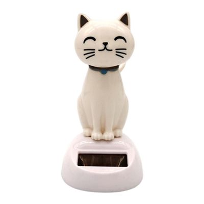 pistro Shaking Head Cat Solar Powered Doll for Desk Table Top Dashboard Decoration
