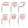 24Pcs Happy Mother's Day Cupcake Toppers Glitter Best Mom Ever Cupcake Picks Super Mom Cake Decorations for Happy Mother's Day Birthday Party Cake Decorations Supplies Rose Gold view 2