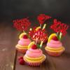 24Pcs Happy Mother's Day Cupcake Toppers Glitter Best Mom Cupcake Picks Love You Mom Cake Decorations for Happy Mother's Day Birthday Party Cake Decorations Supplies Red view 4