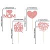 24Pcs Mother's Day Cupcake Toppers Rose Gold Glitter Best Mom Ever Cupcake Picks Heart Love Mom Cake Decorations for Happy Mother's Day Birthday Party Cake Decorations Supplies view 2