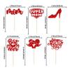 24Pcs Happy Mother's Day Cupcake Toppers Glitter Best Mom Ever Cupcake Picks Super Mom Cake Decorations for Happy Mother's Day Birthday Party Cake Decorations Supplies Red view 2