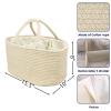 XUANGUO Large Baby Diaper Caddy Organizer for Girl Boy Rope Nursery Storage Bin Basket Portable Holder Tote Bag for Changing Table Car Travel Baby Shower Gifts Oatmeal view 2