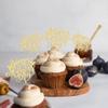 24Pcs Happy Mother's Day Cupcake Topper Happy Mother's Day Cupcake Picks Glitter Heart Best Mom Party Cake Decorations Cupcake Toppers Picks for Mother's Birthday Party Supplies Gold view 4