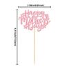 24Pcs Happy Mother's Day Cupcake Topper Happy Mother's Day Cupcake Picks Glitter Flower Best Mom Party Cake Decorations Cupcake Toppers Picks for Mother's Birthday Party Supplies Pink view 2