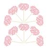 24Pcs Happy Mother's Day Cupcake Topper Happy Mother's Day Cupcake Picks Glitter Flower Best Mom Party Cake Decorations Cupcake Toppers Picks for Mother's Birthday Party Supplies Pink view 3