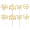 24Pcs Mother's Day Cupcake Toppers Gold Glitter Best Mom Butterfly Cupcake Picks Heart Mom Cake Decorations for Happy Mother's Day Birthday Party Cake Decorations Supplies view 3