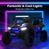 Costzon 2-Seater Ride on Car for Kids, 12V Kids' Electric Vehicles w/Remote Control, 4 Shock Absorbers, Wireless Music & FM, 3 Speeds, Ambiance Lights, Electric UTV, Kid Car Toy for Boys, Girls(Black) view 2