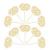24Pcs Happy Mother's Day Cupcake Topper Happy Mother's Day Cupcake Picks Glitter Flower Best Mom Party Cake Decorations Cupcake Toppers Picks for Mother's Birthday Party Supplies Gold view 3