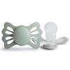 FRIGG Lucky Symmetrical SilkySoft Silicone Baby Pacifier | Made in Denmark | BPA-Free (Sage/Silver Gray, 6-18 Months) view 1