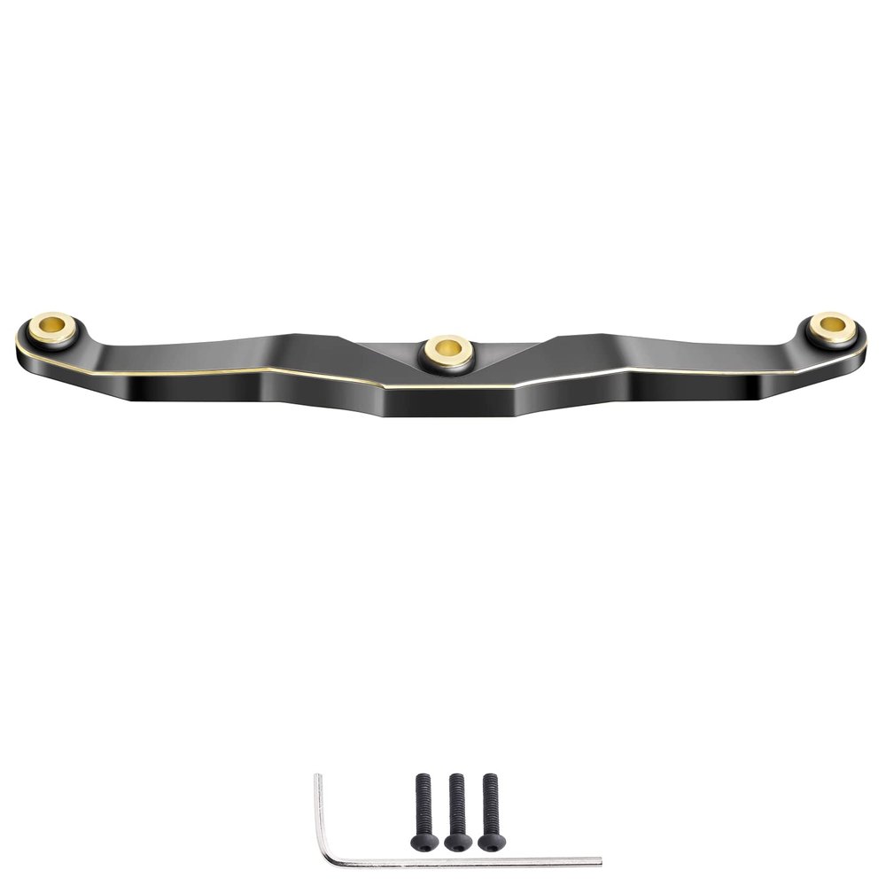 CrazyHobby Brass Steering Link for 1/18 TRX4M TRX4MT Bronco Defender Crawler Car Upgrade Parts (Black Gold)