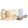 FRIGG Lucky Symmetrical SilkySoft Silicone Baby Pacifier | Made in Denmark | BPA-Free (Pale Daffodil/Silky Satin, 6-18 Months) view 1