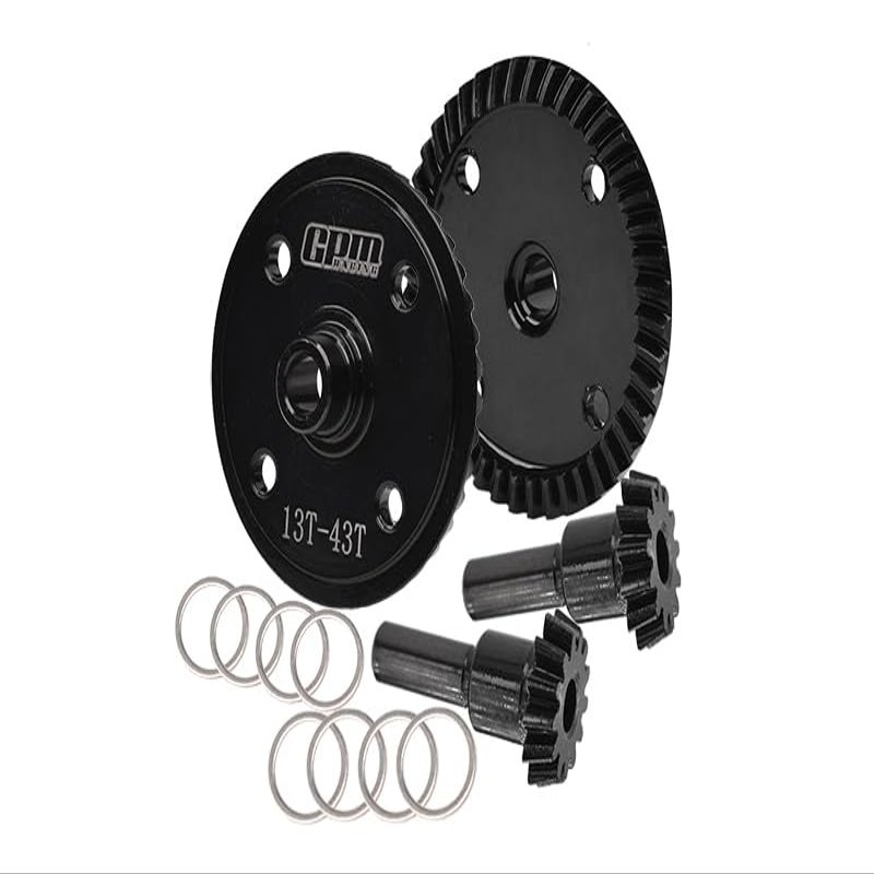 Harden Steel #45 Front and Rear Diff Bevel Gear 43T & Pinion Gear 13T for Arrma 1:7 Infraction 6S / Limitless/Infraction 6S V2 / 1:8 Typhon 6S / 1:10 SENTON 6S