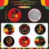 Jexine 96 Pieces Juneteenth Party Supplies Favors Include 48 Happy Juneteenth Silicone Bracelets and 48 Freedom Day Button Pins for African American 1865 Independence Day Parade Party Gifts Supplies view 3