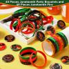 Jexine 96 Pieces Juneteenth Party Supplies Favors Include 48 Happy Juneteenth Silicone Bracelets and 48 Freedom Day Button Pins for African American 1865 Independence Day Parade Party Gifts Supplies view 4