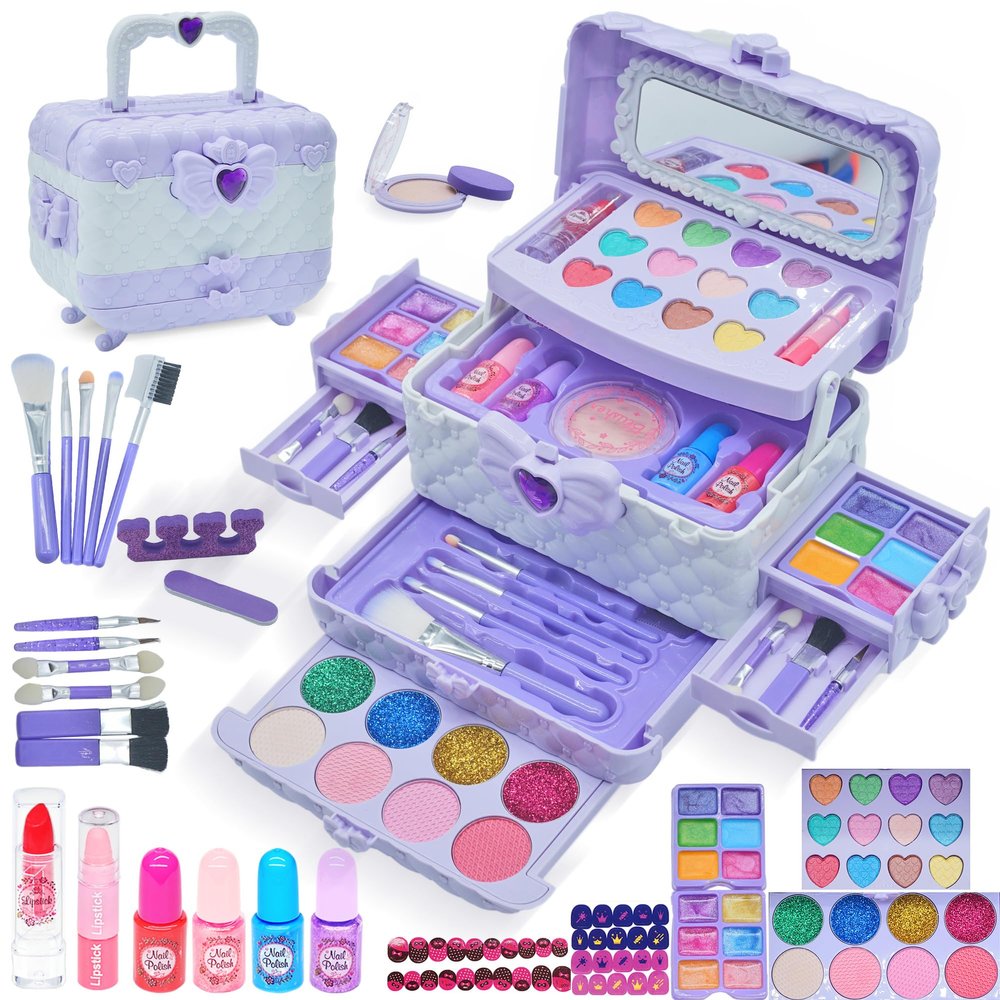 Kids Makeup Sets for Girls 5-8 - Washable Makeup for Kids 8-12, Maquillaje para Nias, Play Make Up Kit, Toys for Little Girl, Princess Toddler Kid Stuff, Ages 3456789 10 Year Old Girl Birthday Gifts