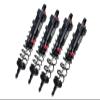 Aluminum 6061-T6 Front and Rear L-Shape Piggy Back (Built-in Piston Spring) Adjustable Spring Dampers for Traxxas 1/8 4WD Sledge Monster Truck 95076-4 Upgrades - Black view 1
