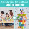 QBI Magnetic Building Blocks Car Track Set, 46PCS STEM Learning Toys for Kids Ages 4-8, Sensory Magnetic Blocks with 2 Push-and-go Cars | Educational Montessori Magnet Cubes for Boys & Girls view 2