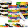 Harrycle 36 Pieces Pride Rainbow Bracelets Pride Silicone Wristbands LGBT Rainbow Rubber Bracelets for Gay and Lesbian LGBTQ Party Parades Gifts Supplies, 6 Design view 1