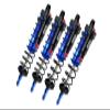 Aluminum 6061-T6 Front and Rear L-Shape Piggy Back (Built-in Piston Spring) Adjustable Spring Dampers for Traxxas 1/8 4WD Sledge Monster Truck 95076-4 Upgrades - Blue view 1