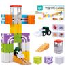 QBI Magnetic Blocks for Toddlers Ages 3+ | STEM Magnetic Block Tracks with Wheel Bulldozer & Tiles | 3D Colorful Magnet Building Blocks for Boys & Girls | Early Learning Sensory Toy  21 Pieces view 1