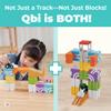 QBI Magnetic Blocks for Toddlers Ages 3+ | STEM Magnetic Block Tracks with Wheel Bulldozer & Tiles | 3D Colorful Magnet Building Blocks for Boys & Girls | Early Learning Sensory Toy  21 Pieces view 2