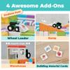QBI Magnetic Blocks for Toddlers Ages 3+ | STEM Magnetic Block Tracks with Wheel Bulldozer & Tiles | 3D Colorful Magnet Building Blocks for Boys & Girls | Early Learning Sensory Toy  21 Pieces view 4