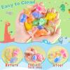 48 Pcs Mochi Squishy Toys with Water Beads for Kids Party Favors, Mini Stress Relief Squishy Fidget Toys for Classroom Prizes Christmas Party Favors Goodie Bag Stuffers Birthday Gift with Stickers view 4