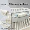 surebaby Hanging Baby Diaper Caddy, 3-in-1 Diaper Caddy Organizer Holder For Baby Crib, Nursery Organization Diaper Stacker Storage For Crib, Changing Table, Car, Wall-White view 2